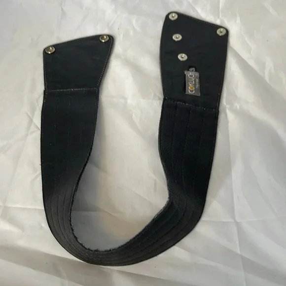 VINTAGE Cokluch Two Tone Grey Wide Asymmetrical Leather Belt Snap Closure Size S - Picture 6 of 10